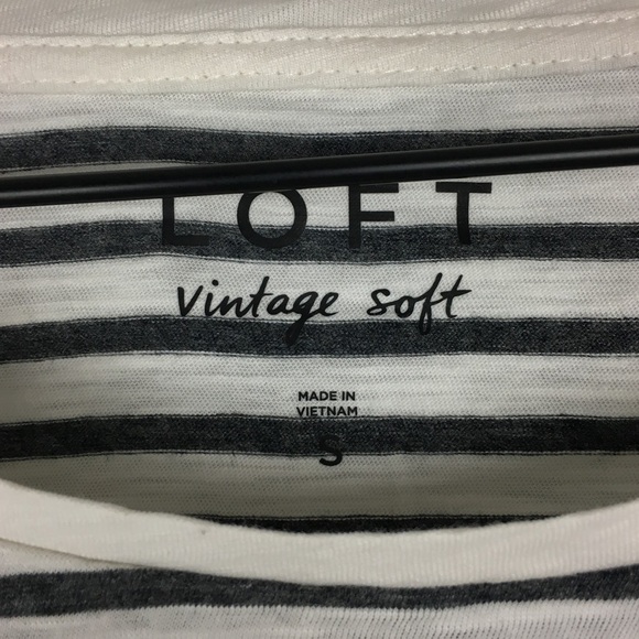 LOFT Vintage Soft Long Sleeve T Shirt Top Snow Day Stripe Glitter Size Small NWT - Picture 8 of 10